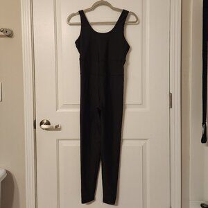 Small Black Old Navy PowerSoft Open Back 7/8 Bodysuit